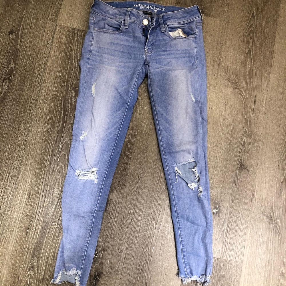 AE stretchy distressed skinny jeans